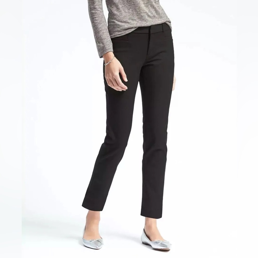 NWT BANANA REPUBLIC Black Slim Straight Ankle Pants